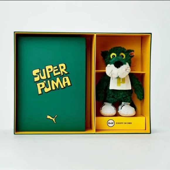 Puma R698 Super Set W/Steiff Plushie Evergreen Sun Yellow Sneakers - Picture 5 of 9